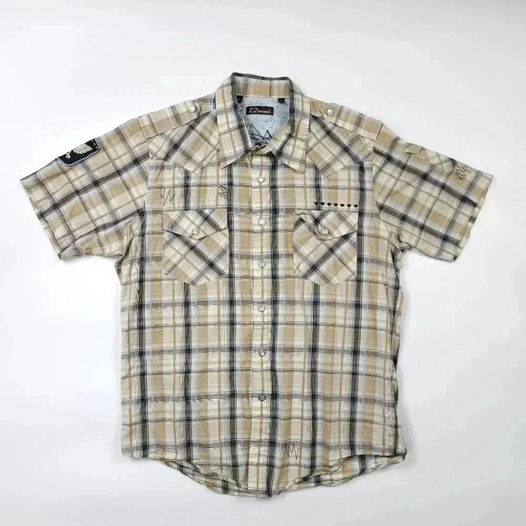 7 Diamonds Short Sleeve Button Down Shirt - Picture 1 of 4